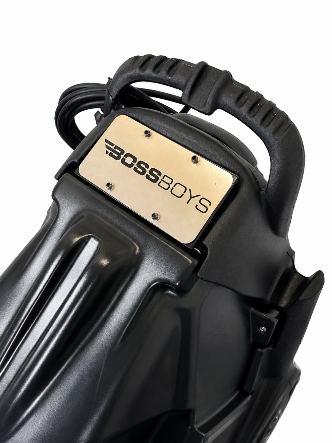 BossBoys electric washer nameplate close-up